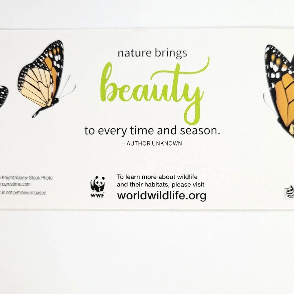 Vintage Y2K Monarch Butterflies Bookmark Butterfly, WWF World Wildlife WFRE44094